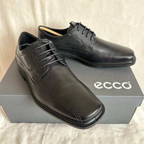 NIB! ECCO Men's New Jersey Lace-Up Dress Shoes Black Leather 051514 Size 7-7.5 - Picture 5 of 10